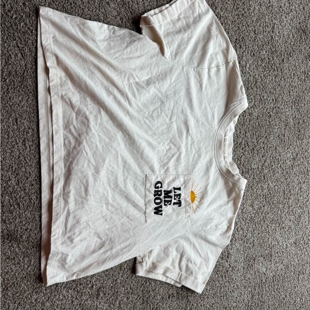 White Graphic T-Shirt with Sun and Cactus Design